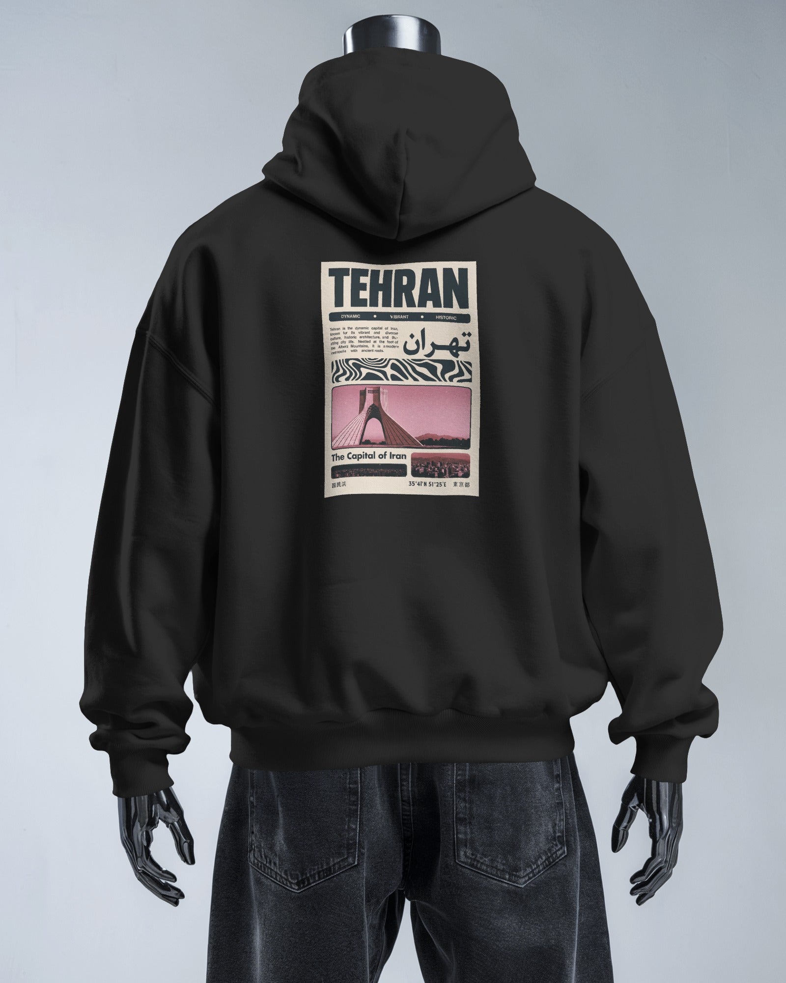 Tehran Street Graphic Hoodie | Azadi Urban Poster Design