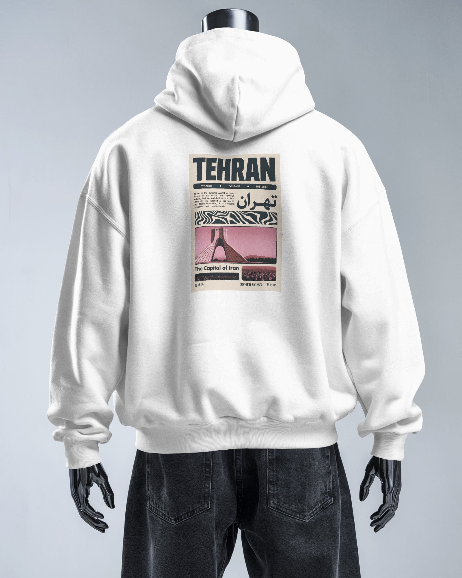 Tehran Street Graphic Hoodie | Azadi Urban Poster Design