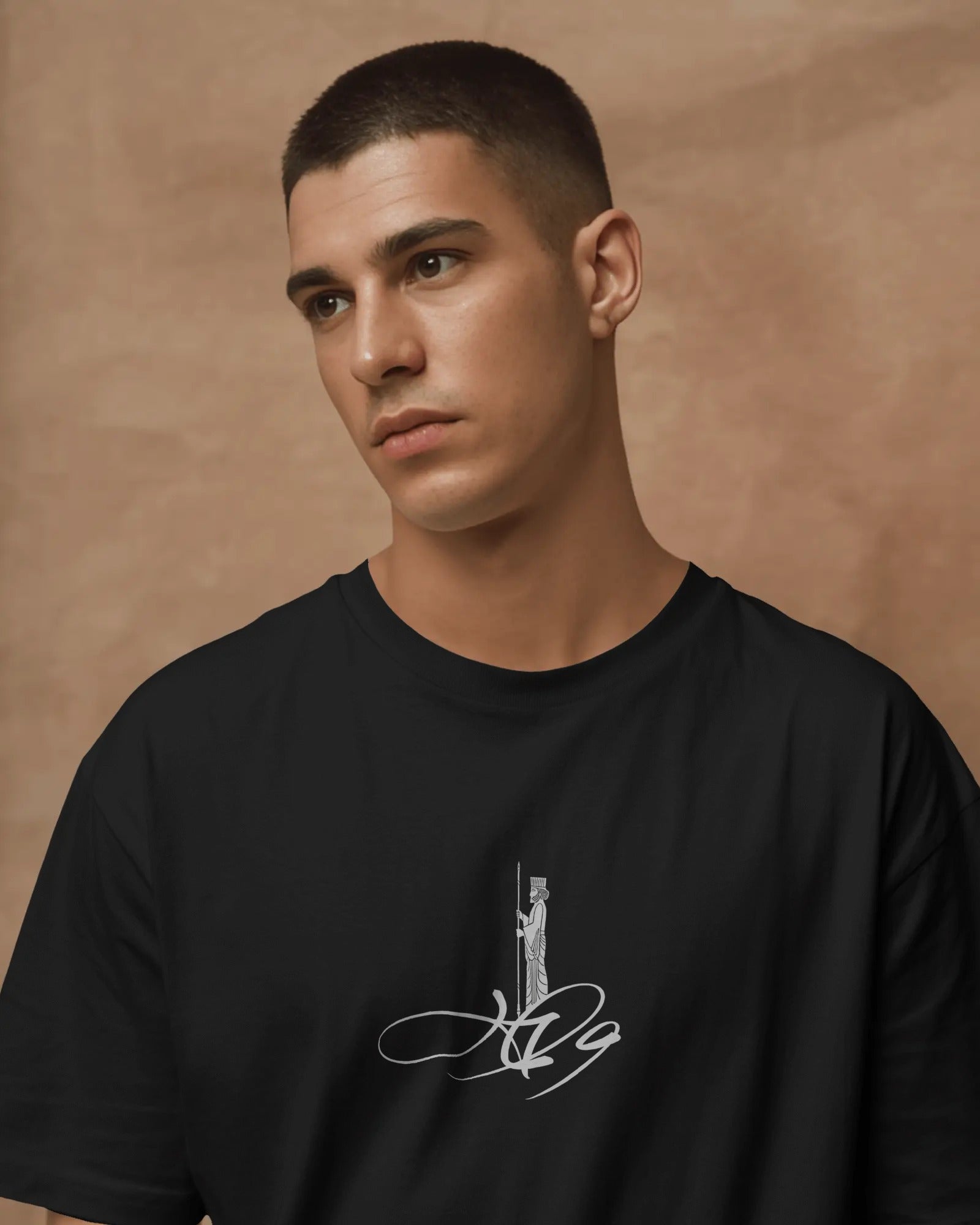 Persian Homeland Typography T-shirt | Ancient Persian Soldier Design | Iran Heritage Graph