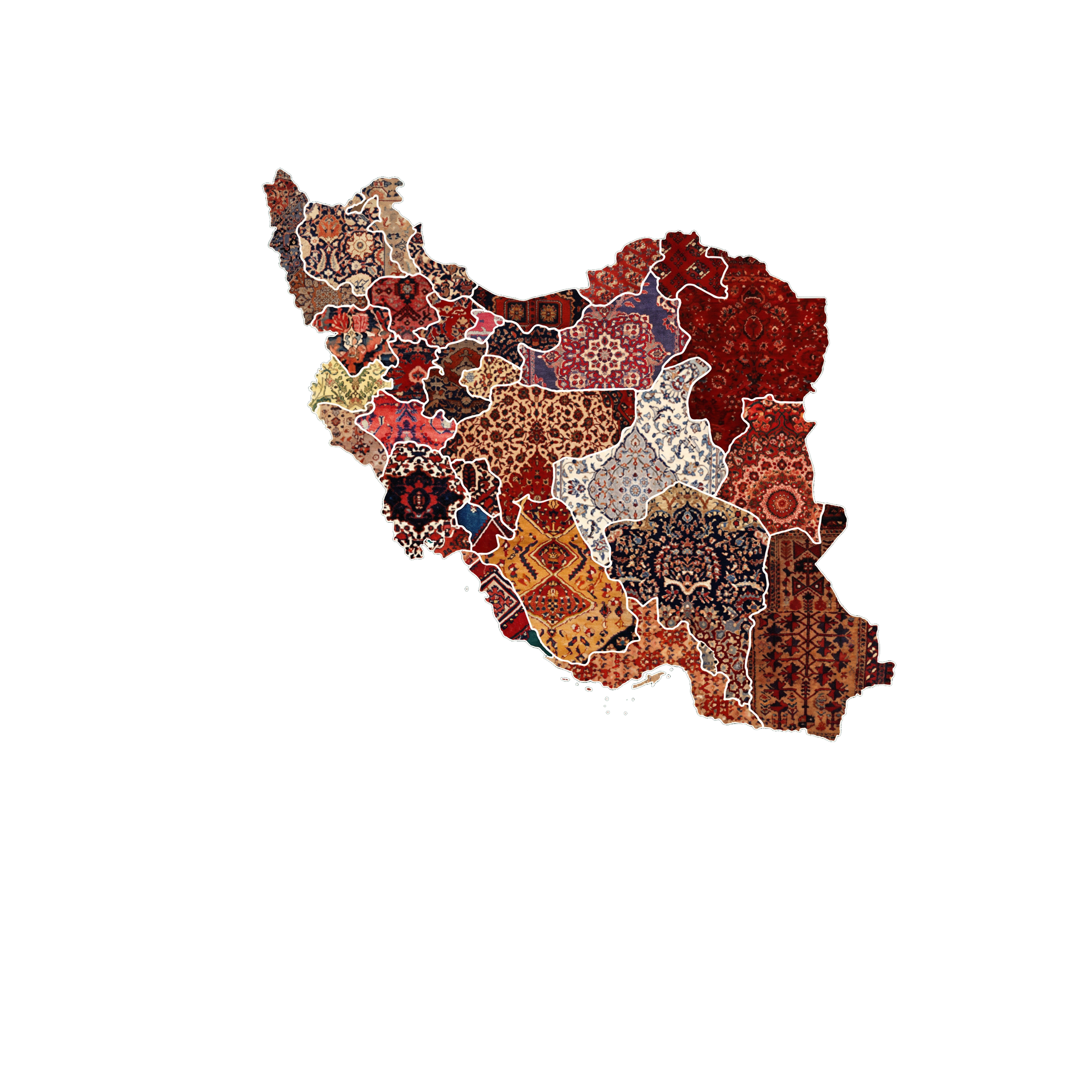 Iran Map (Oversized Hoodie) | Persian Carpet Art Design
