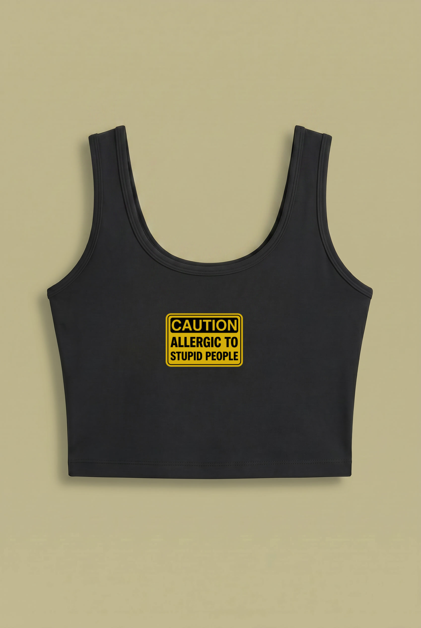 Allergic To Stupid People Crop Top – Funny Warning Design
