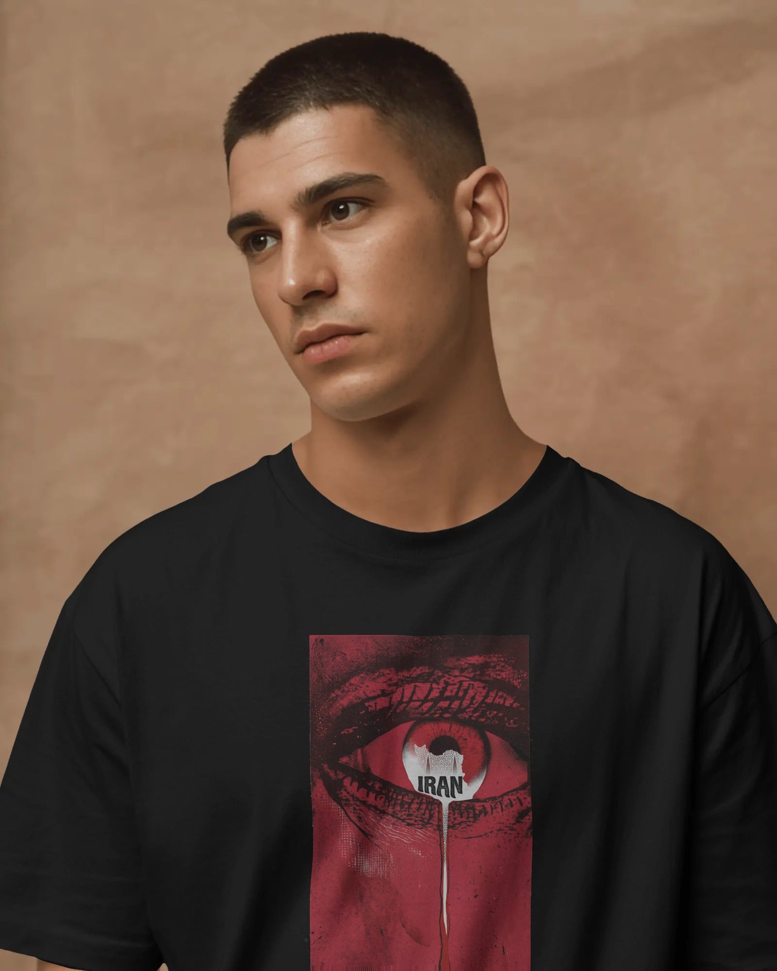 Crying Eye Iran Graphic T-Shirt | Emotional Streetwear | FaraDesign
