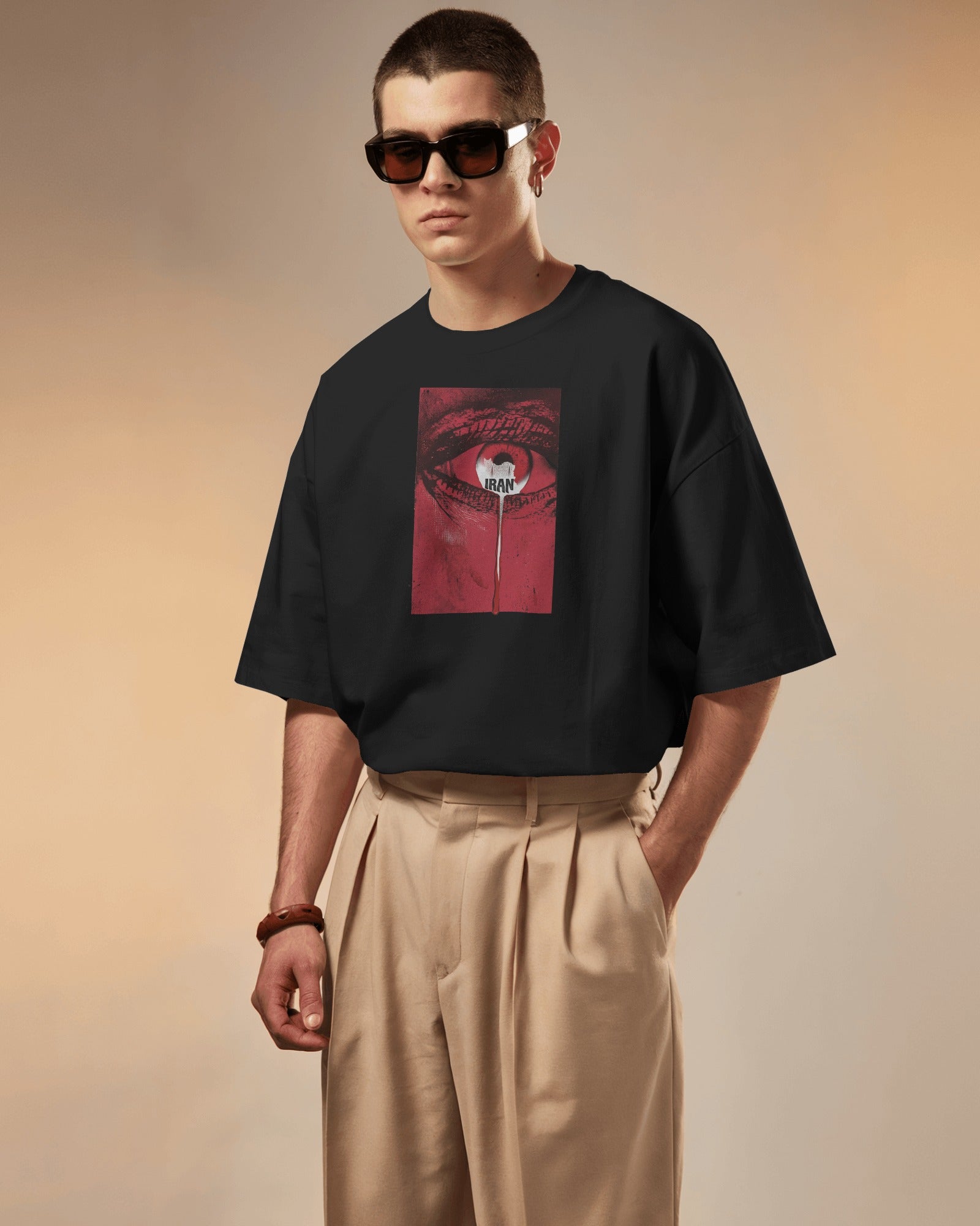 Crying Eye Iran Graphic T-Shirt | Emotional Streetwear | FaraDesign