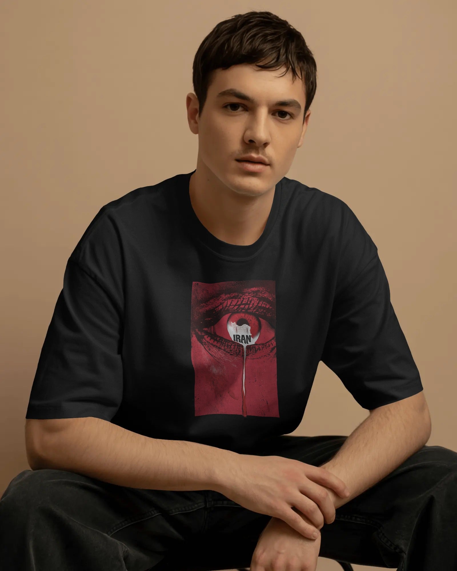 Crying Eye Iran Graphic T-Shirt | Emotional Streetwear | FaraDesign