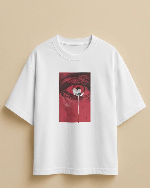 Crying Eye Iran Graphic T-Shirt | Emotional Streetwear | FaraDesign