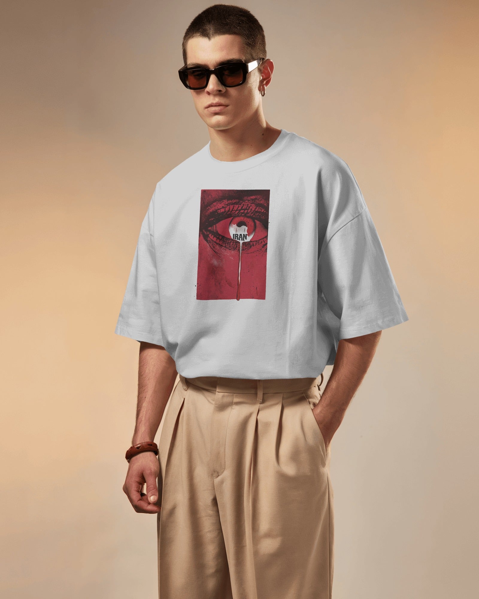 Crying Eye Iran Graphic T-Shirt | Emotional Streetwear | FaraDesign