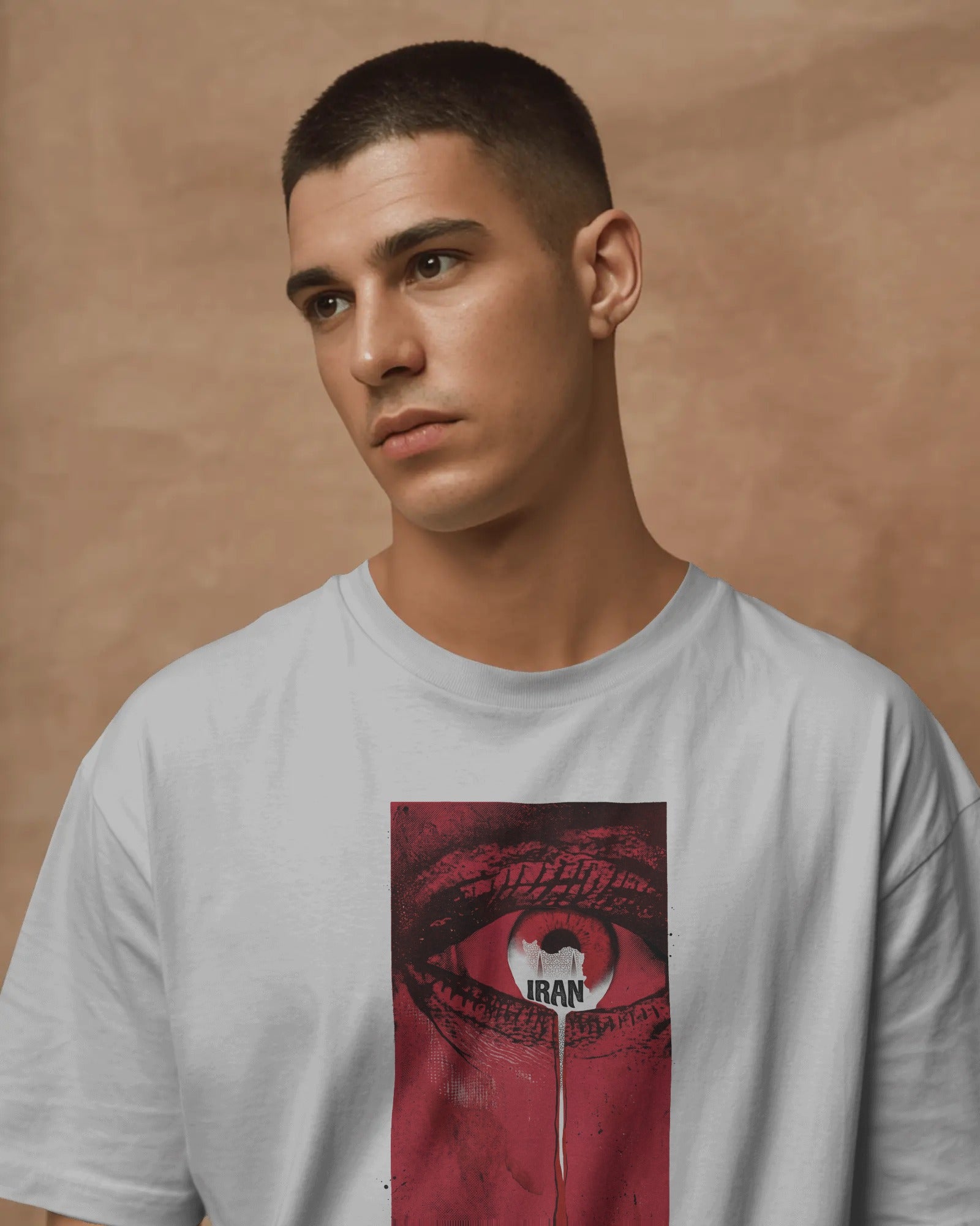 Crying Eye Iran Graphic T-Shirt | Emotional Streetwear | FaraDesign