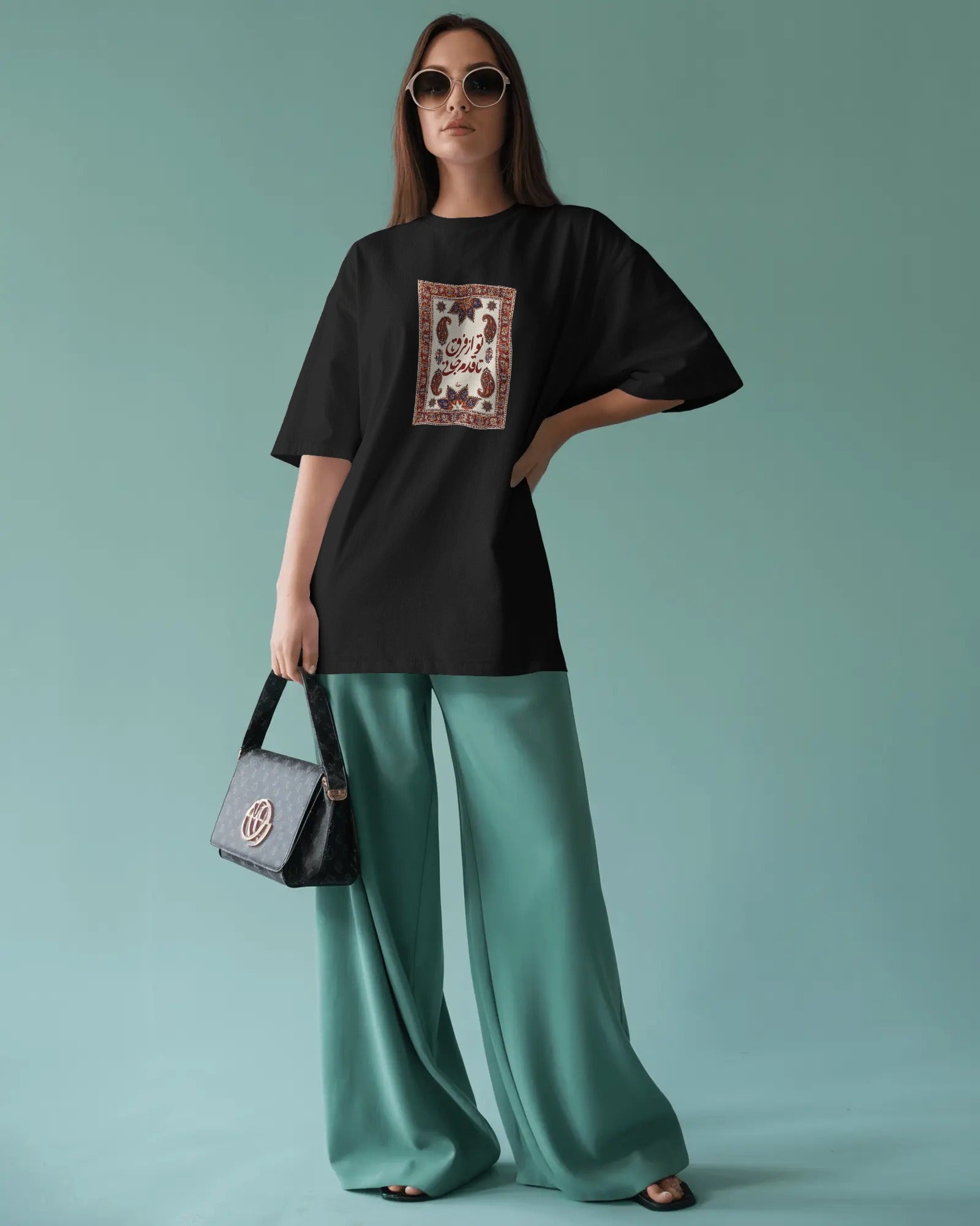 Persian Boteh Design Oversized T-Shirt | Classic Iranian Pattern