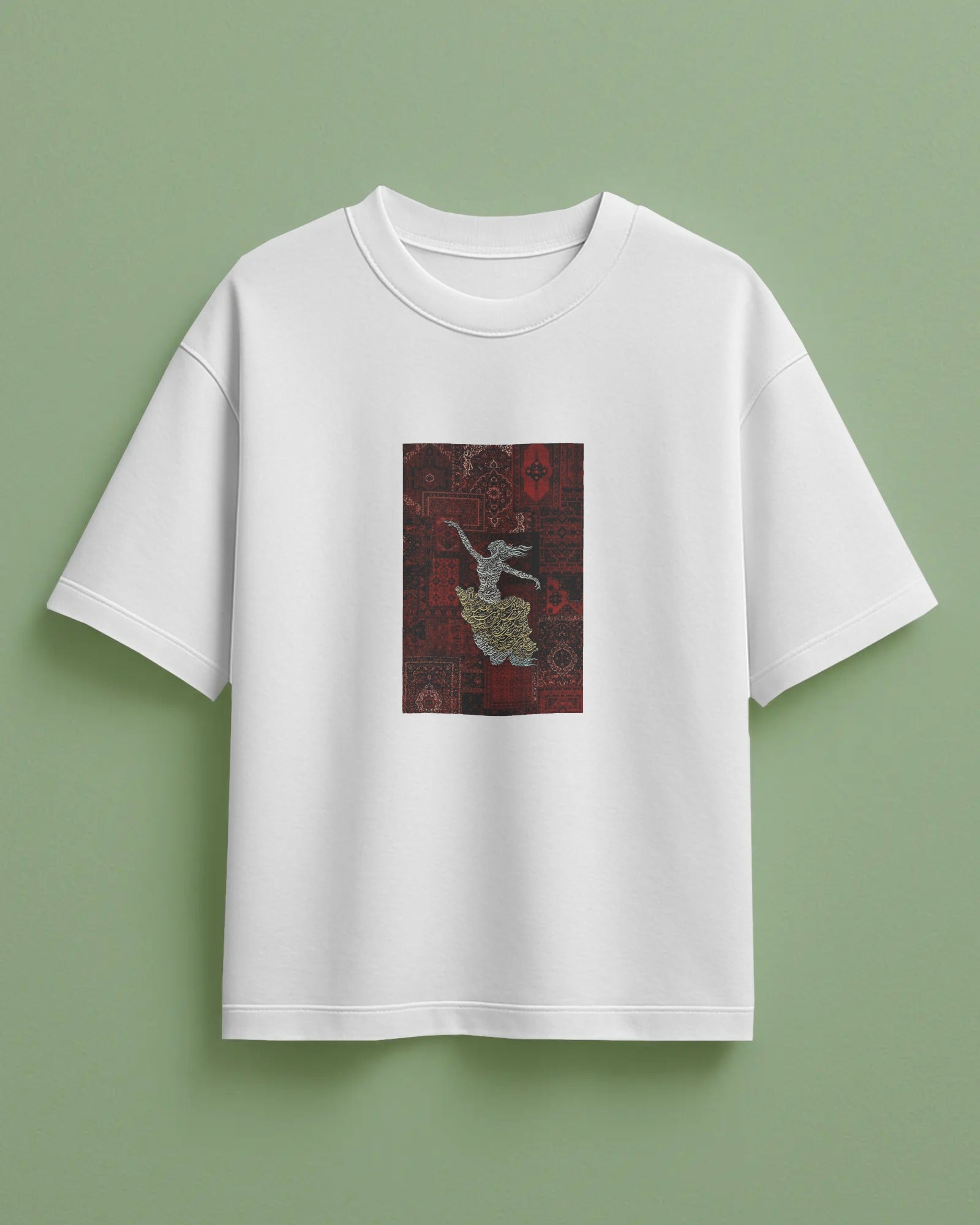 Persian Art Dancing Woman Oversized T-Shirt | Iran Inspired Design
