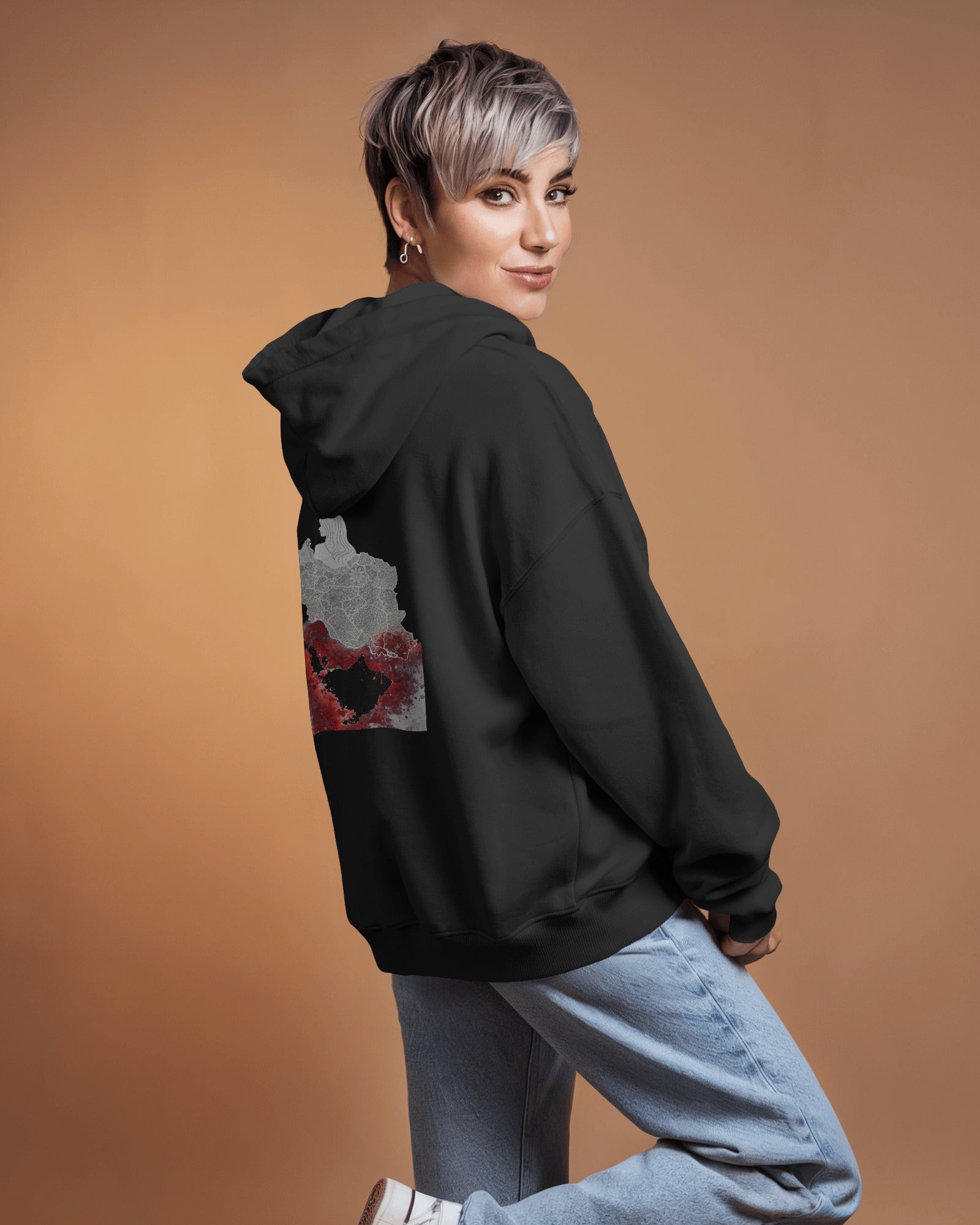 Iran Map Oversized Hoodie – Artistic Design