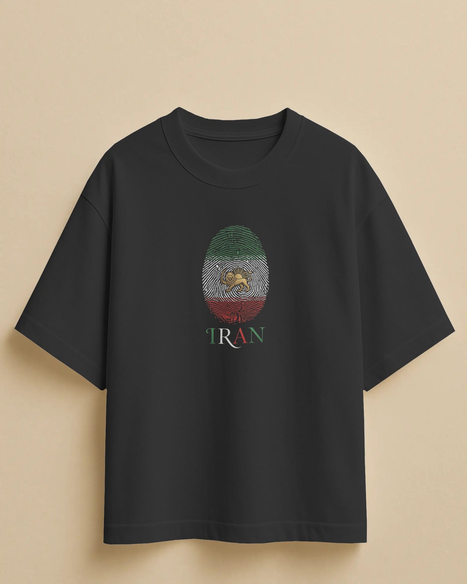 Iran Fingerprint Lion & Sun T-shirt | Persian Identity Design | Minimal Iran Pride T-Shirt