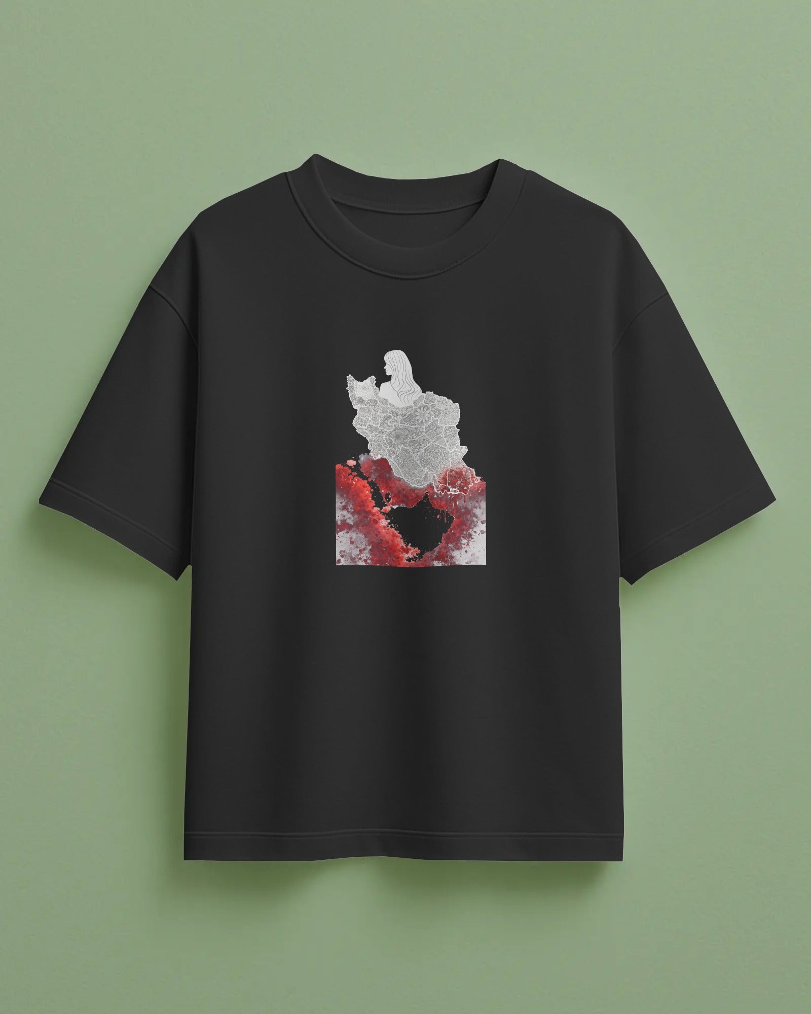 Freedom Iran Oversized T-Shirt | Artistic Persian Design