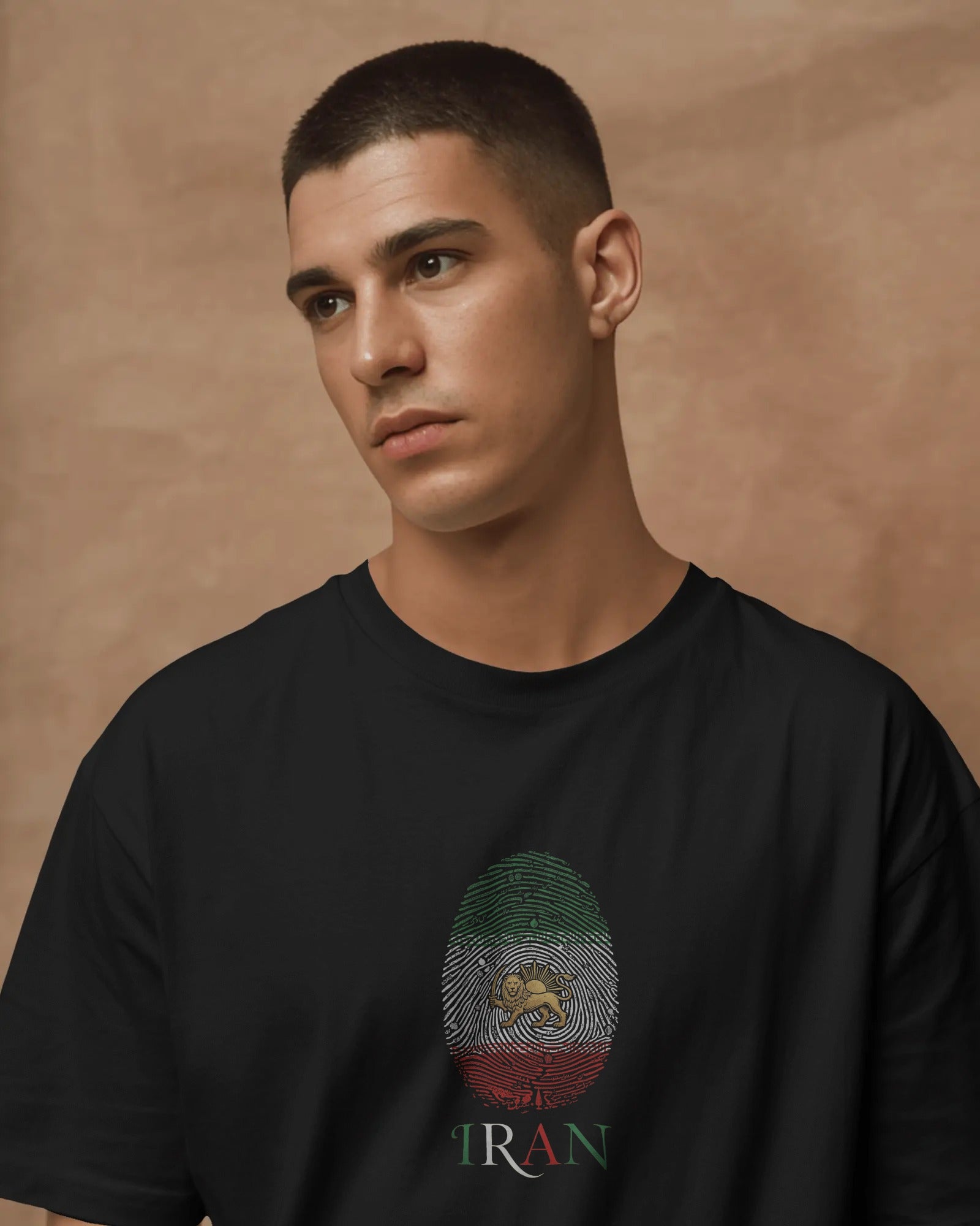 Iran Fingerprint Lion & Sun T-shirt | Persian Identity Design | Minimal Iran Pride T-Shirt