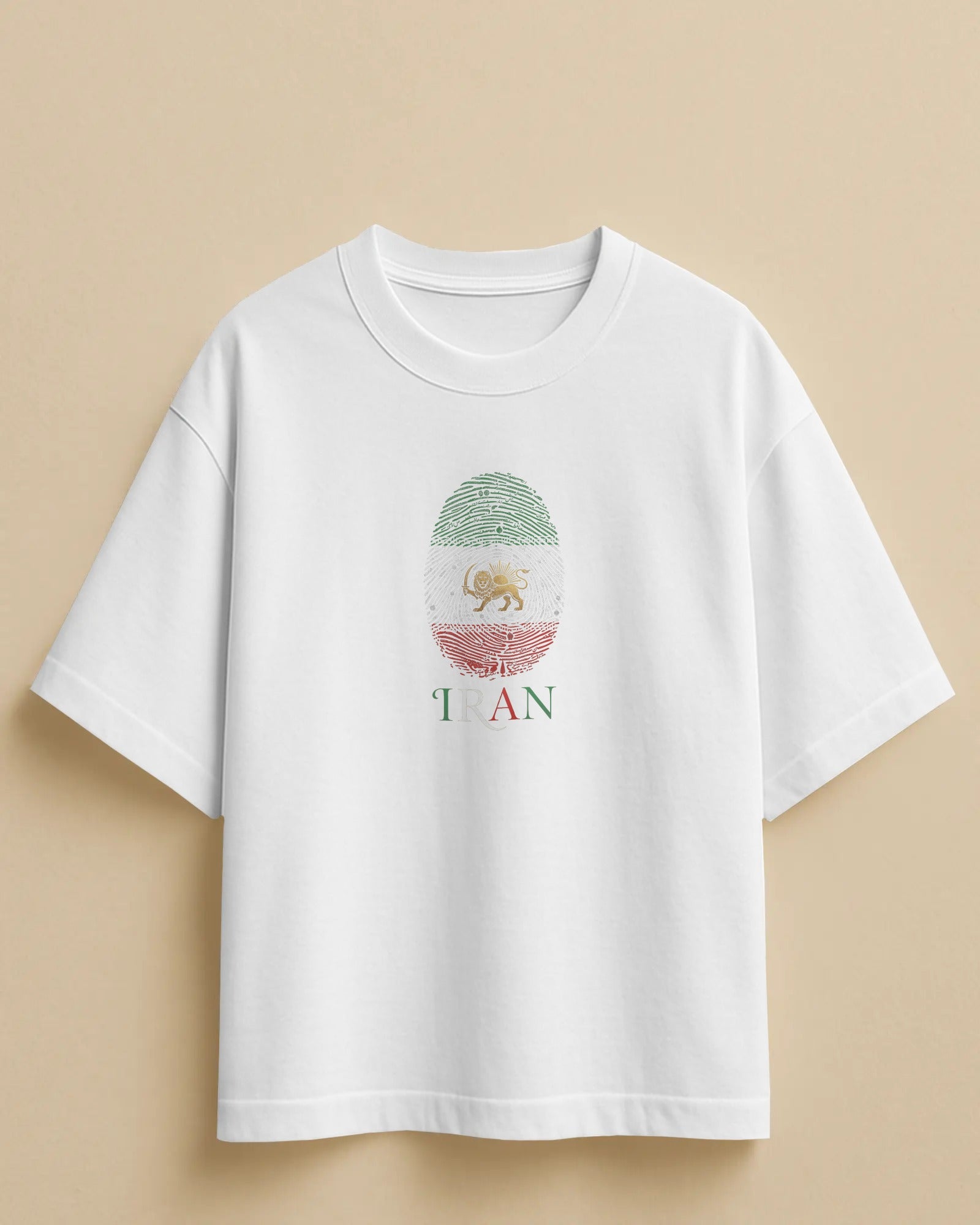 Iran Fingerprint Lion & Sun T-shirt | Persian Identity Design | Minimal Iran Pride T-Shirt