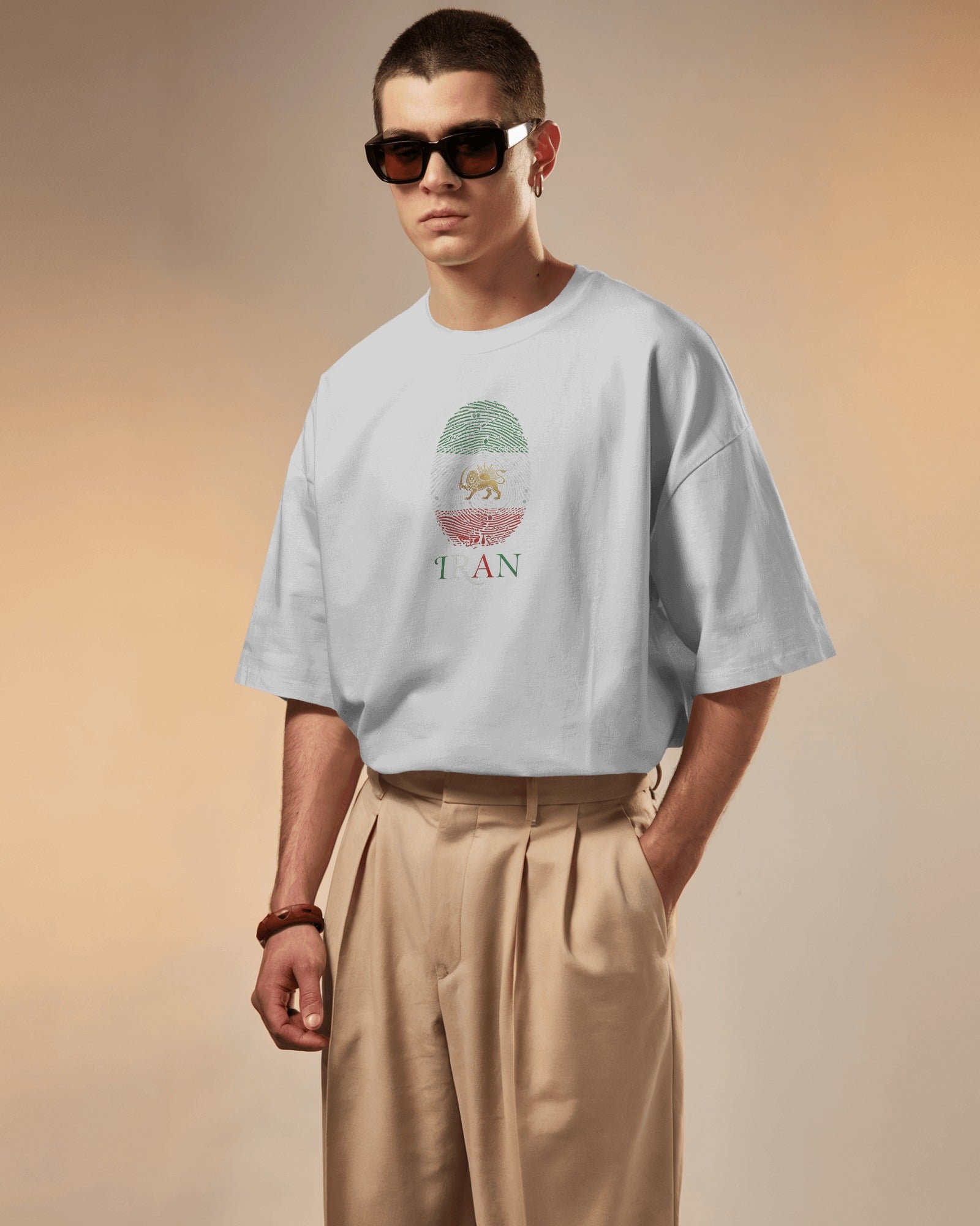 Iran Fingerprint Lion & Sun T-shirt | Persian Identity Design | Minimal Iran Pride T-Shirt