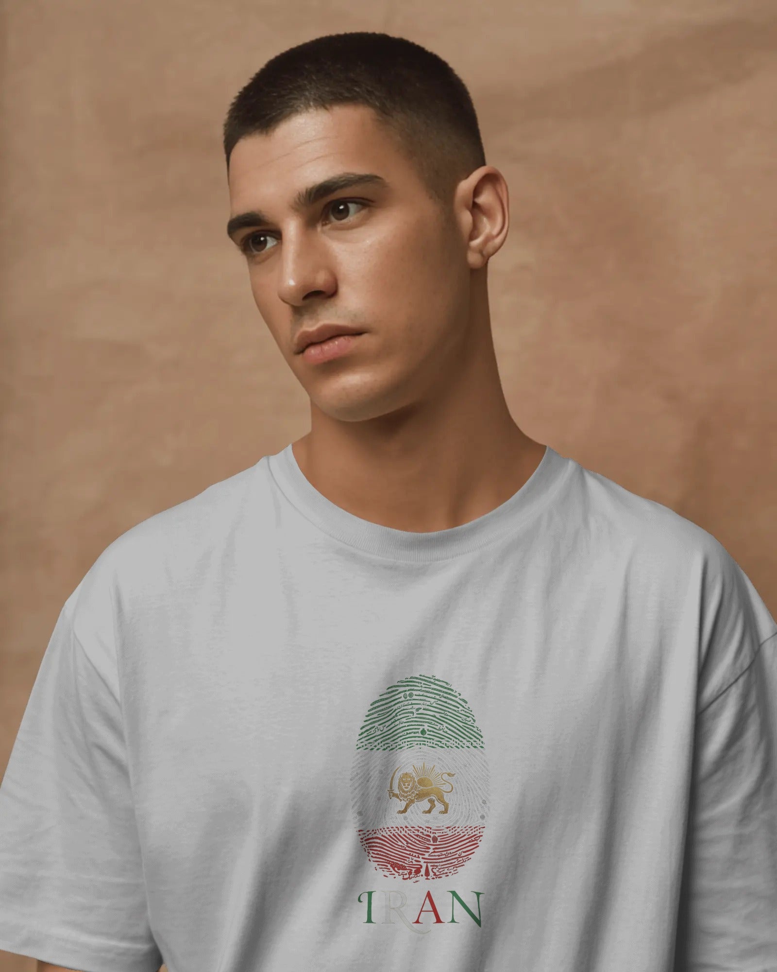 Iran Fingerprint Lion & Sun T-shirt | Persian Identity Design | Minimal Iran Pride T-Shirt