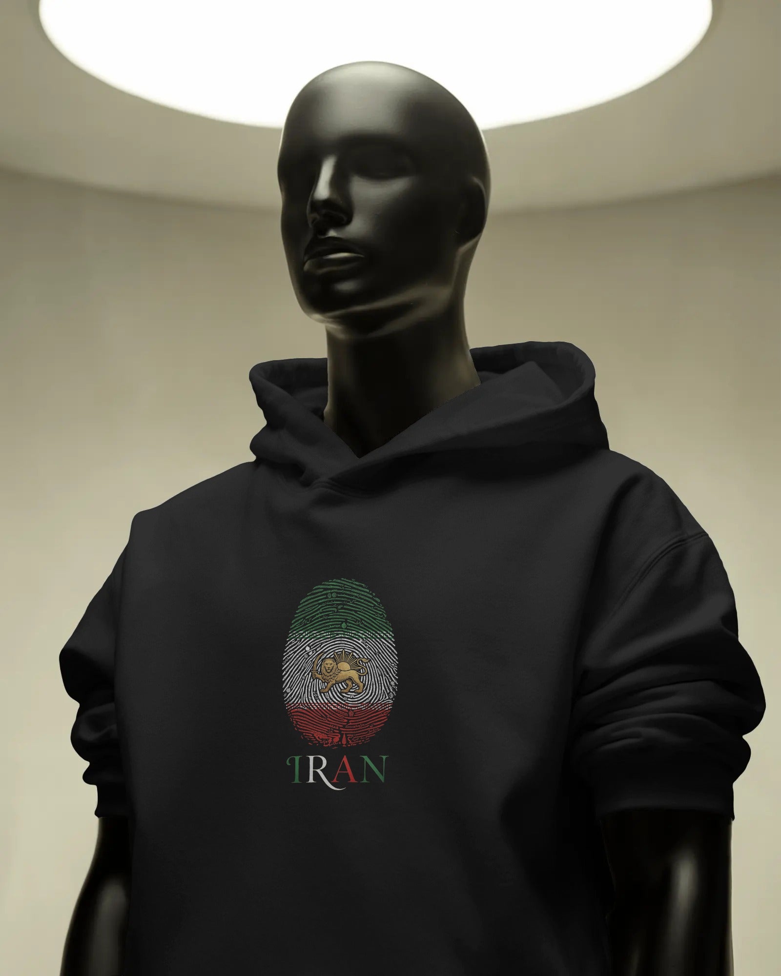 Lion & Sun Iran Flag Fingerprint Hoodie | Persian Identity Design | Iran Pride