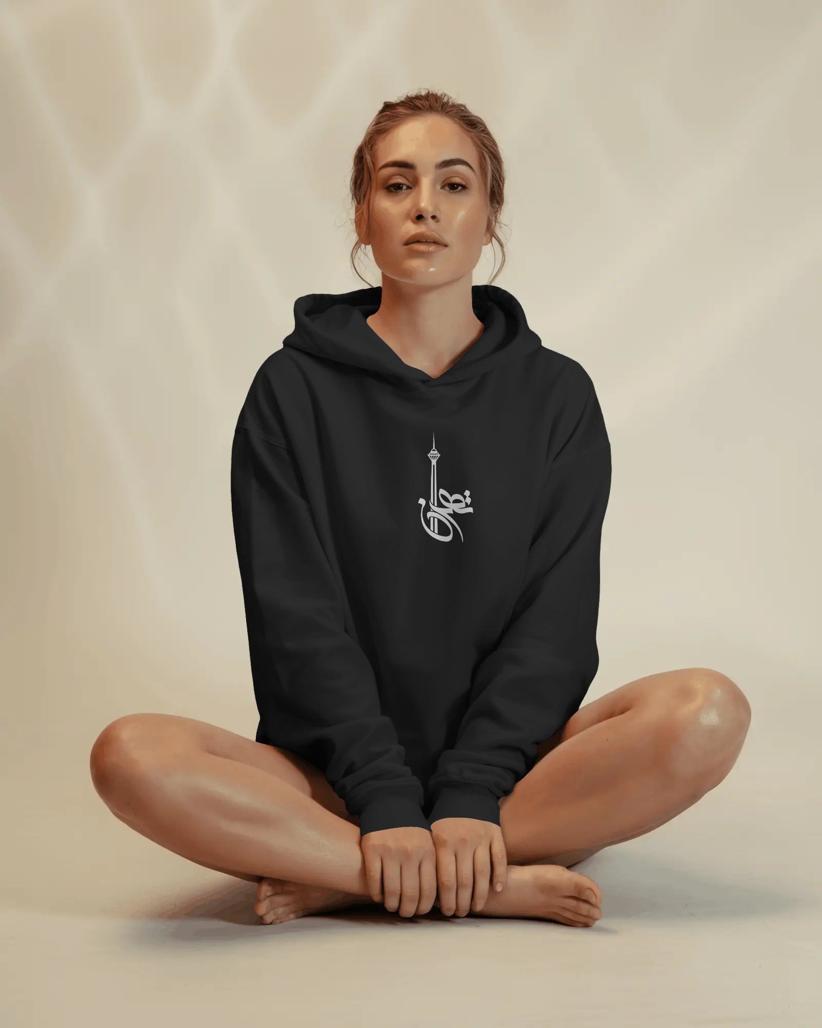 Tehran Oversized Hoodie | Milad Tower Calligraphy Design