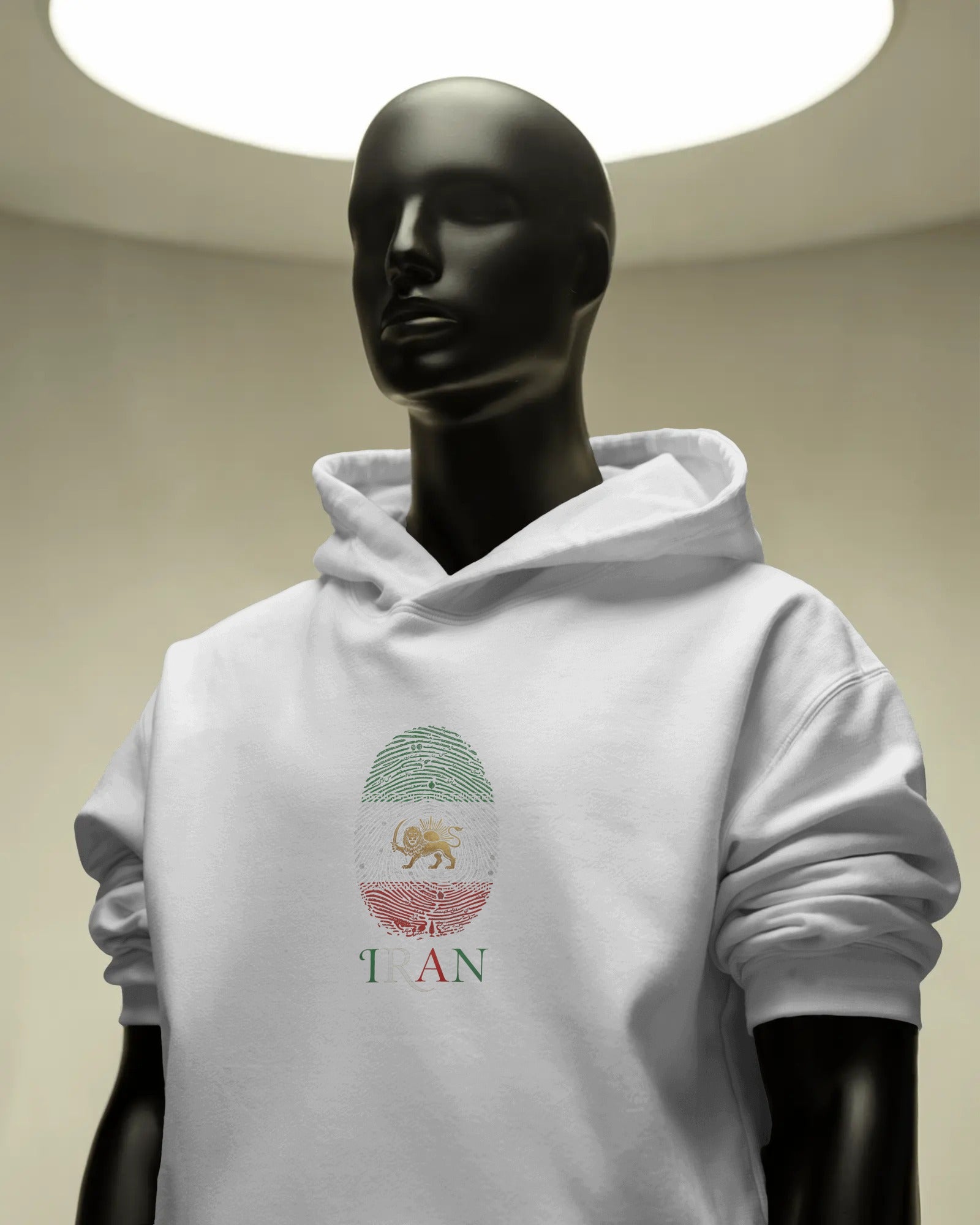 Lion & Sun Iran Flag Fingerprint Hoodie | Persian Identity Design | Iran Pride