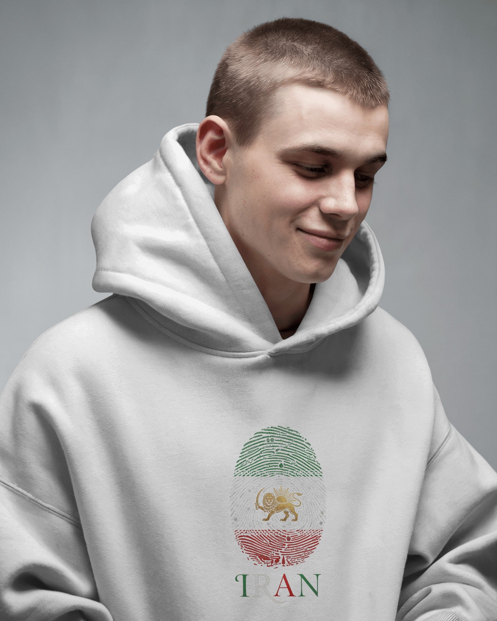 Lion & Sun Iran Flag Fingerprint Hoodie | Persian Identity Design | Iran Pride