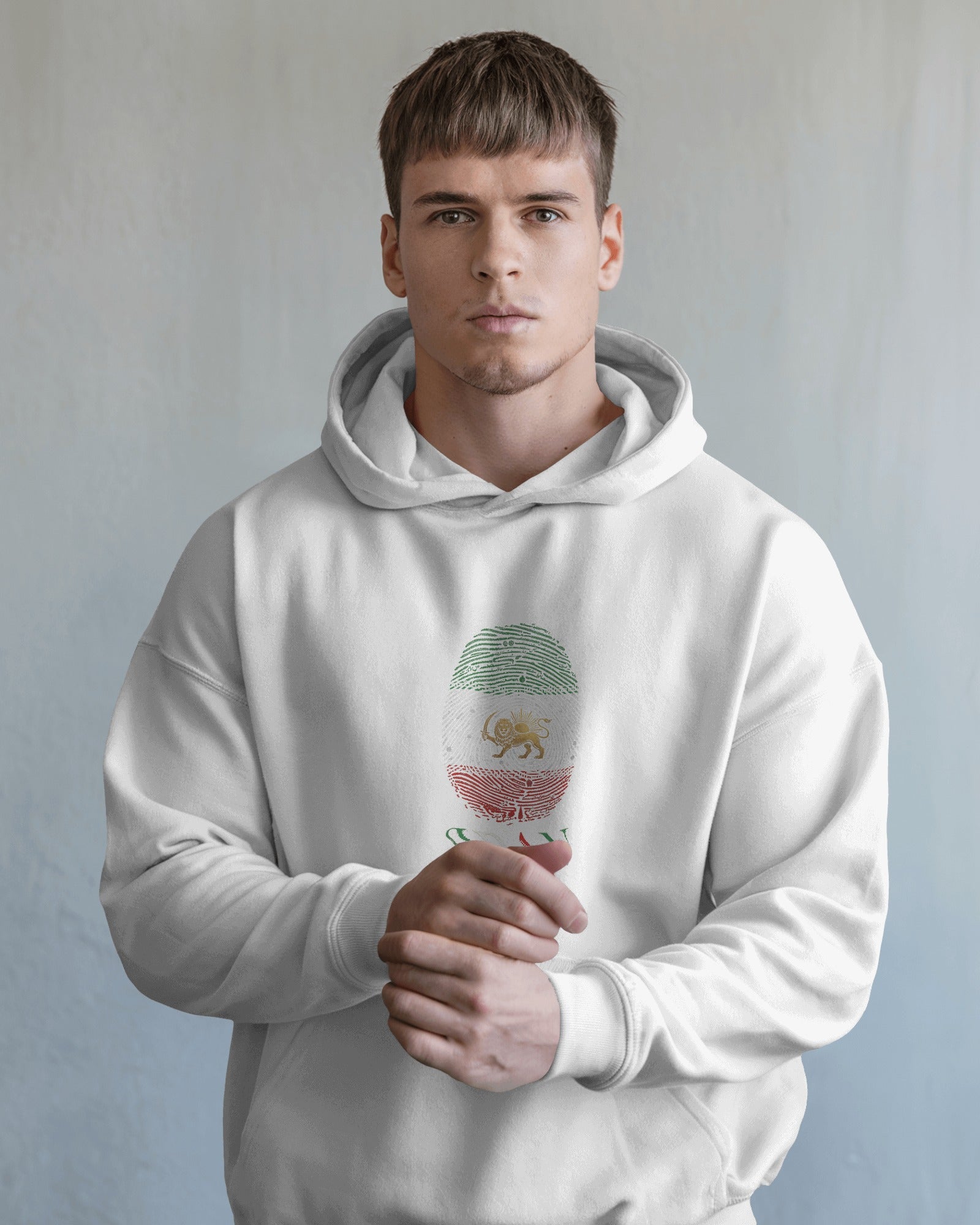 Lion & Sun Iran Flag Fingerprint Hoodie | Persian Identity Design | Iran Pride