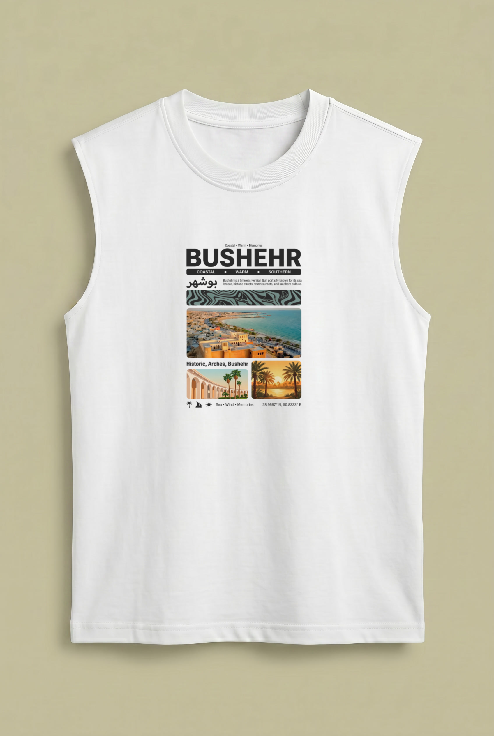 Bushehr Summer Sleeveless – Persian Travel Poster Design