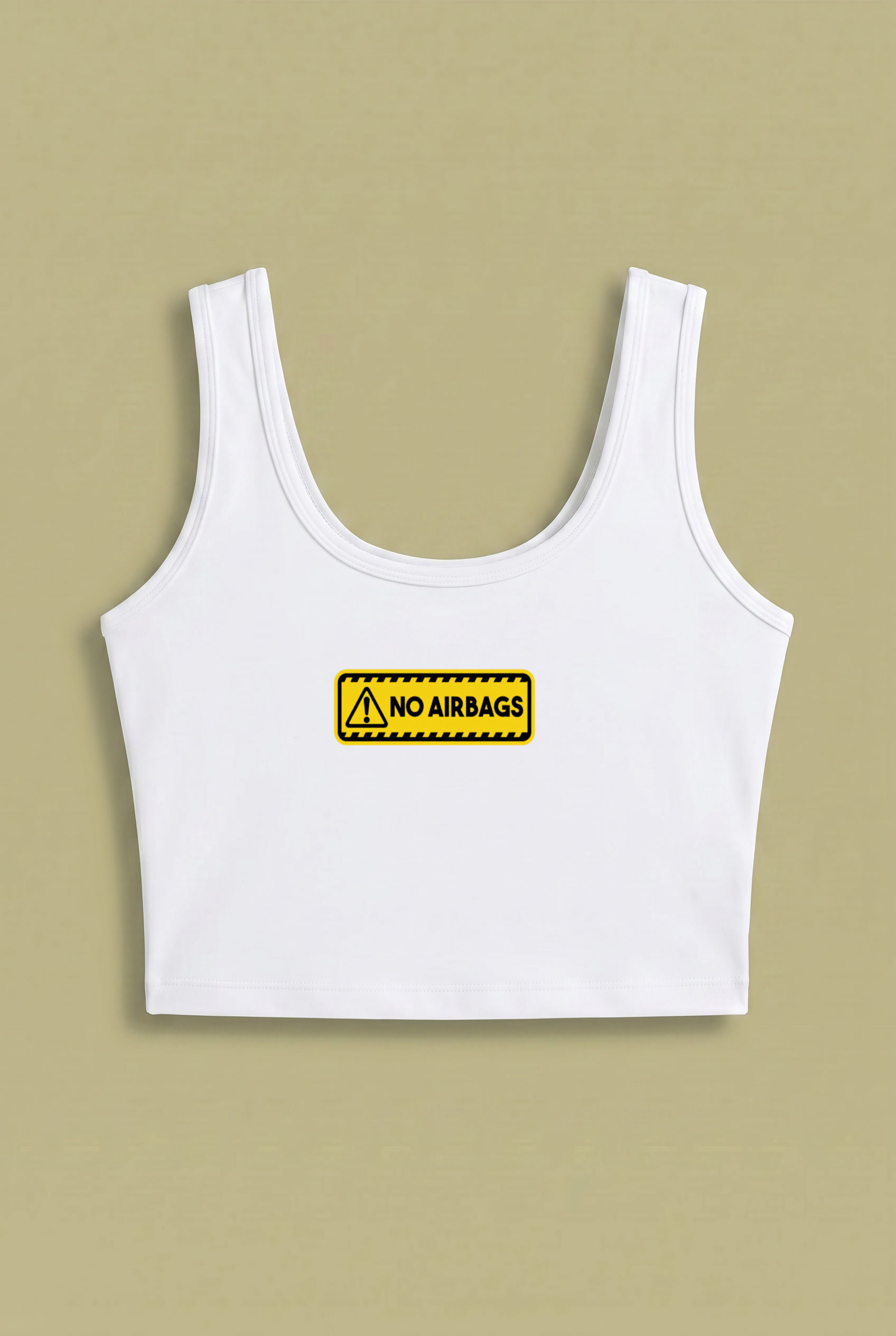 No Airbags Crop Top – Funny Warning Streetwear Design