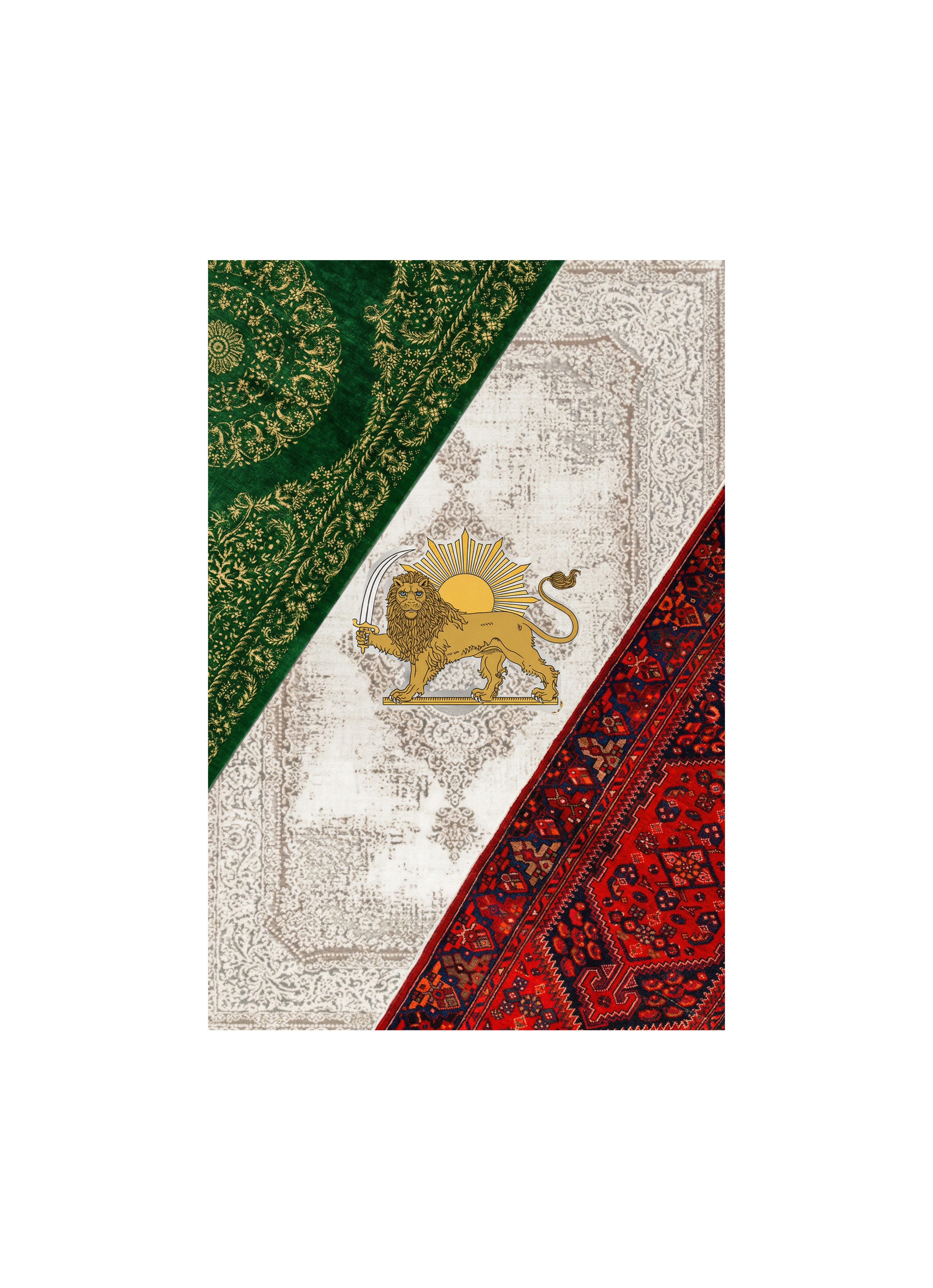 Lion & Sun Oversized Hoodie – Persian Flag Design