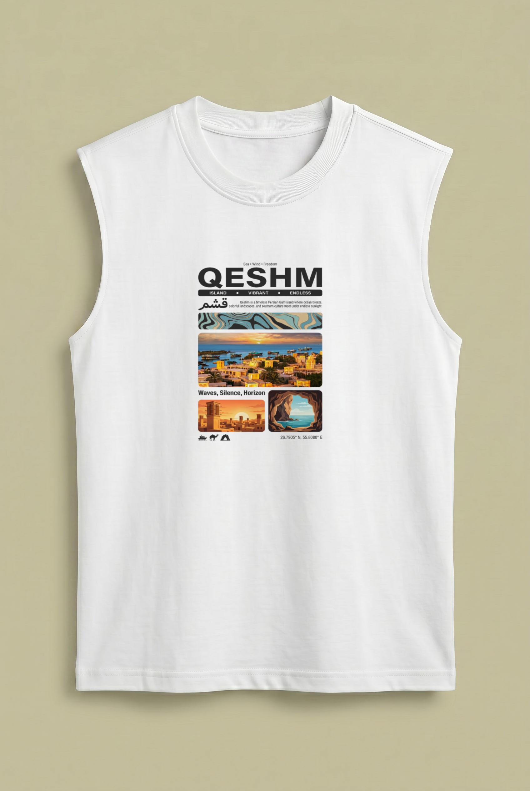 Qeshm Island Summer Sleeveless – Persian Travel Poster Design