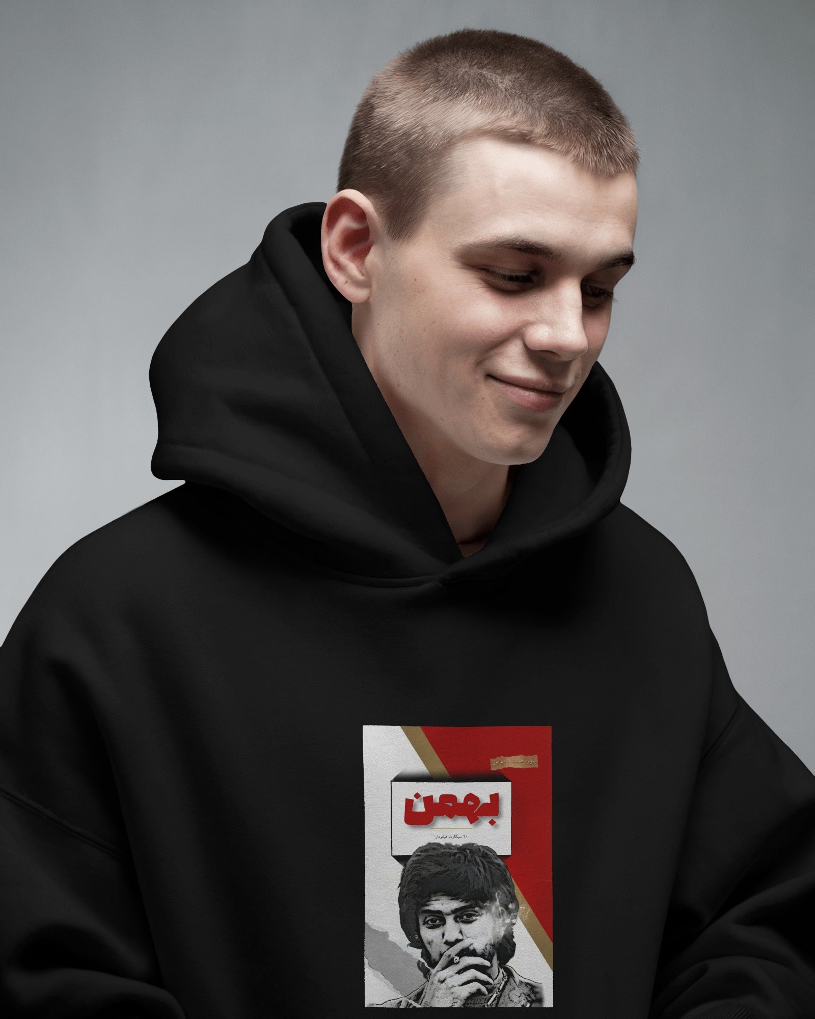 Bahman Cigarette Graphic Hoodie | Daryoush Retro Design | Persian Nostalgia Streetwear
