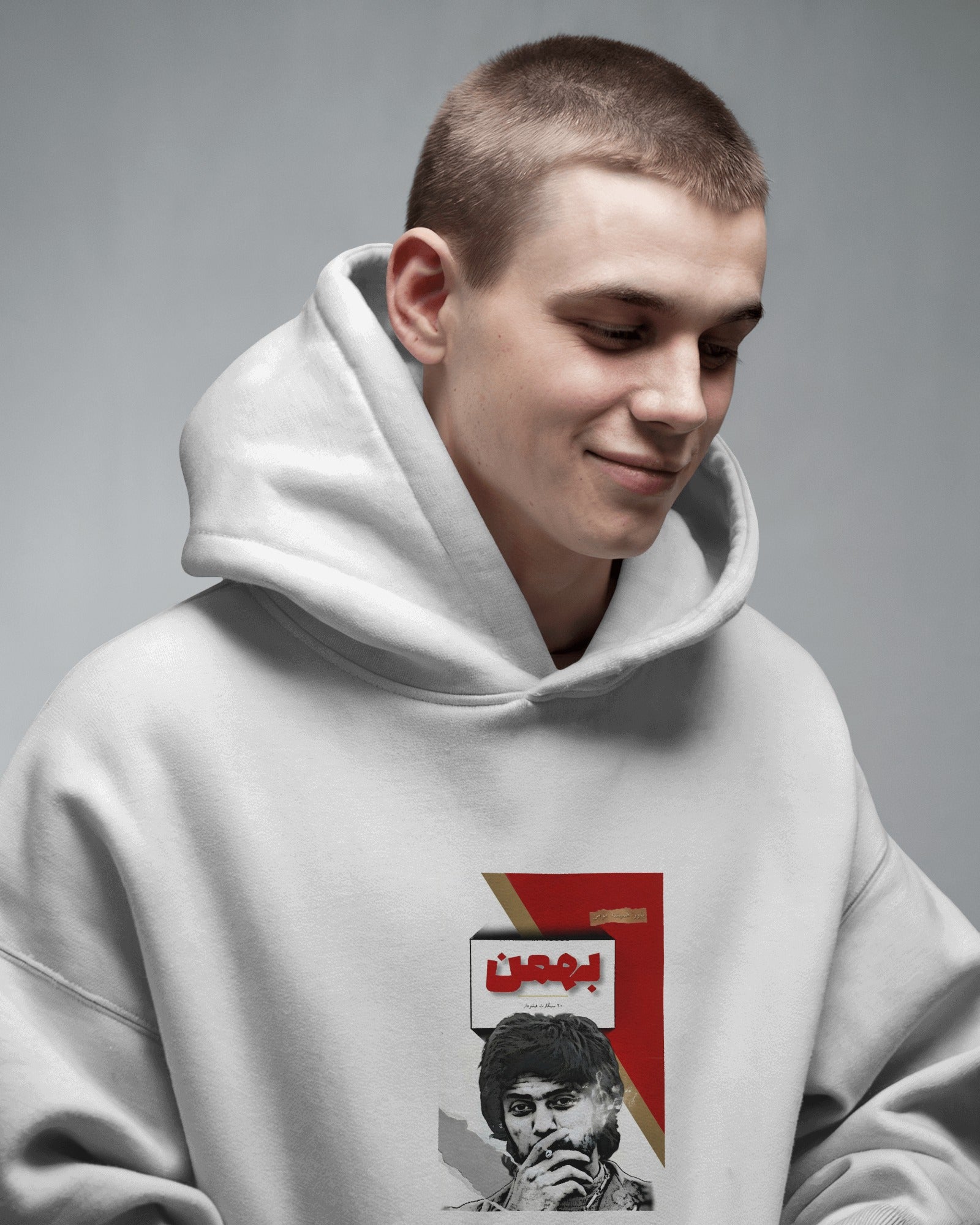 Bahman Cigarette Graphic Hoodie | Daryoush Retro Design | Persian Nostalgia Streetwear